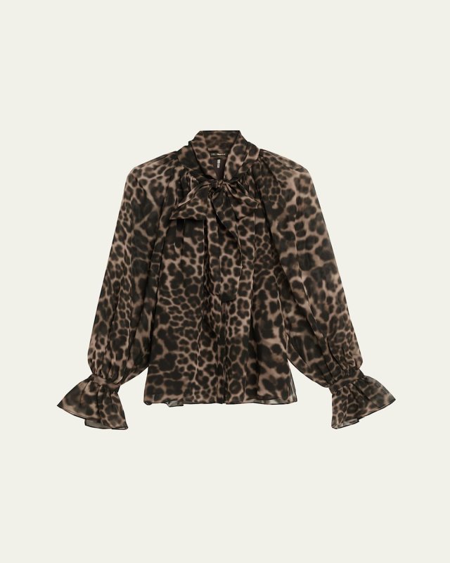 Davi Raglan Leopard-Print Blouse